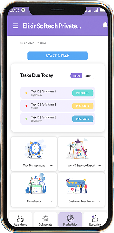 biometric attendance system, employee productivity app