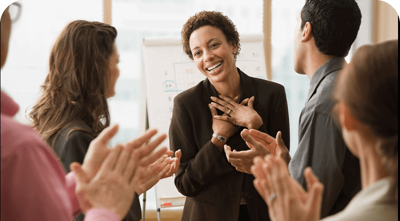 Employees celebrating